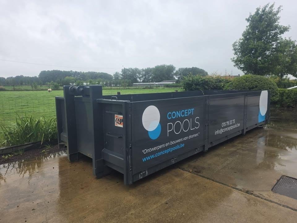 Open materiaalcontainer met neerklapbare zijborden, Doe-het-zelf en Bouw, Ophalen