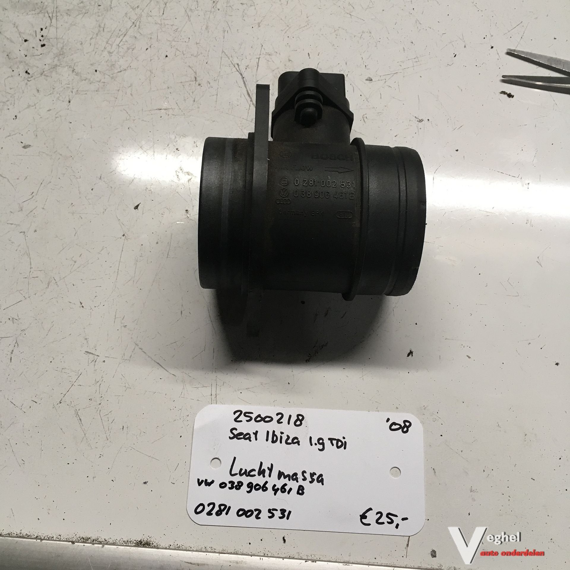 Seat Ibiza 1.9tdi 5drs 2008 2500218   Luchtmassameter vw 038, Gebruikt, -, -, Ophalen of Verzenden