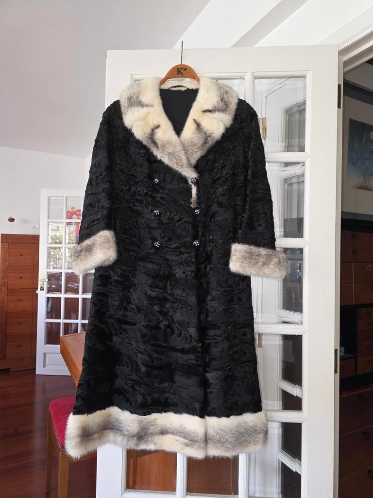 Manteau astrakan et vison taille 34/36, Ophalen of Verzenden
