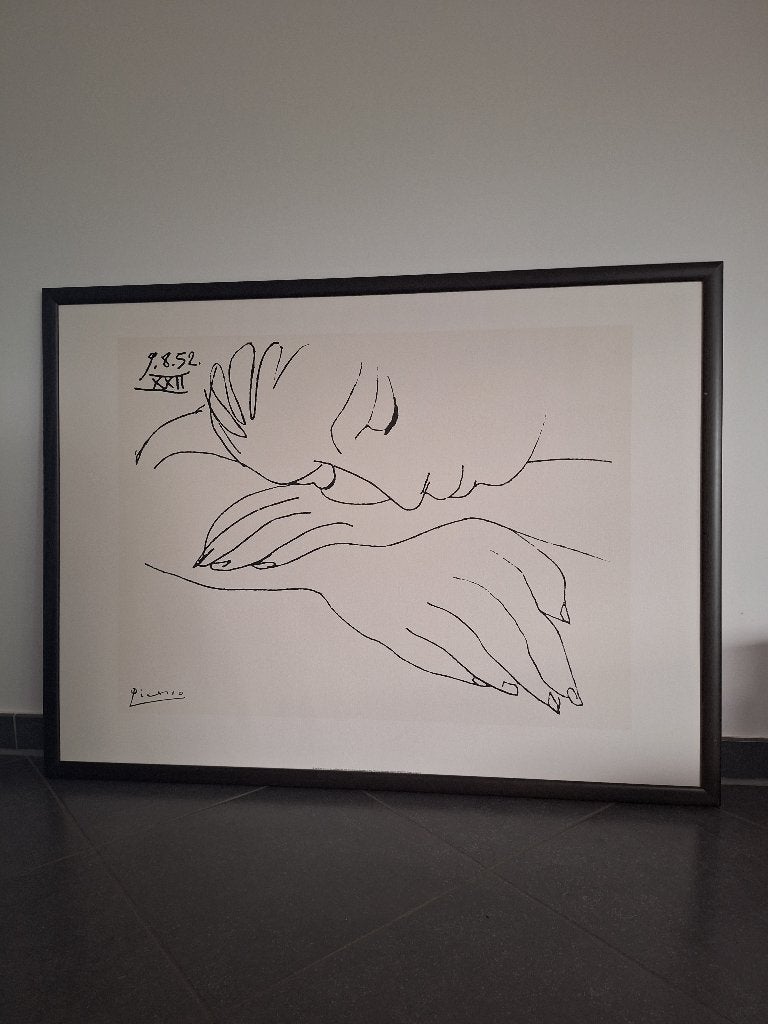 Schilderij picasso, Antiek en Kunst, Ophalen, Papier/karton, Ingelijst, Abstract