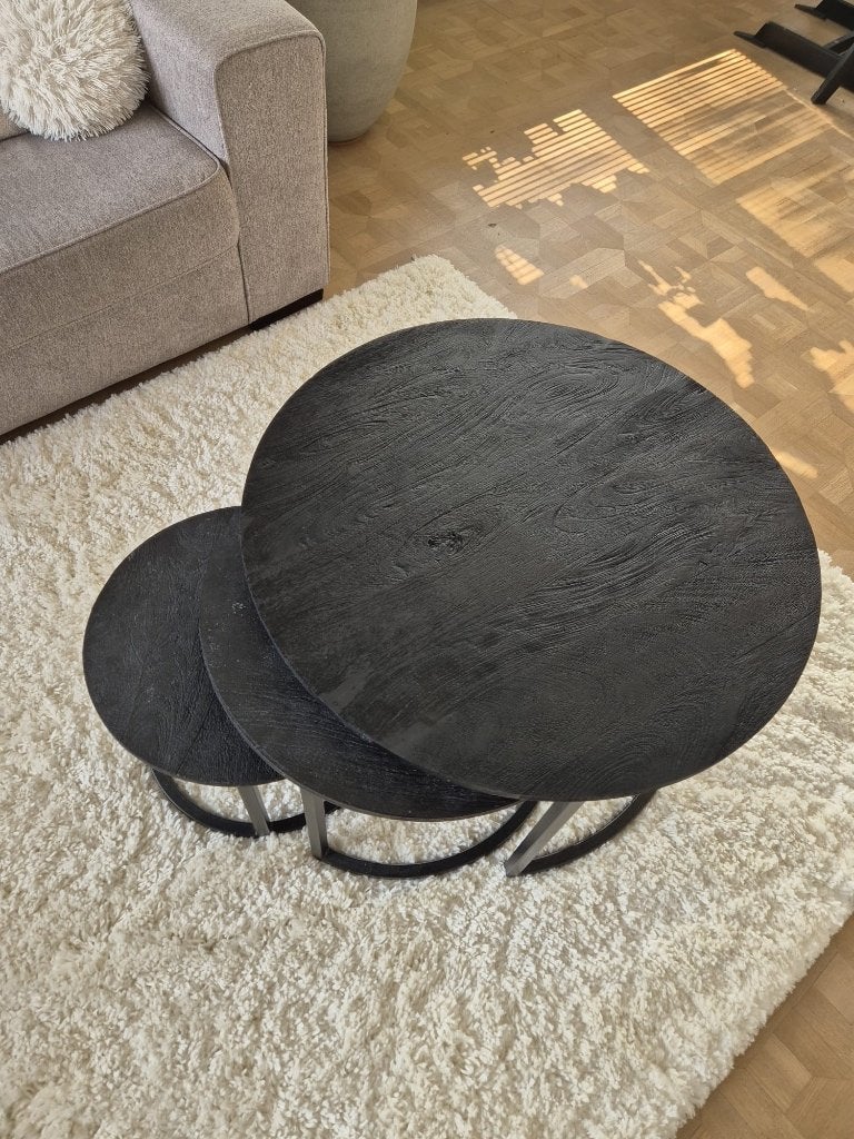 Tables basses 3 pièces, Maison & Meubles, Tables | Tables de salon, Chêne, Rond, 50 à 100 cm, Comme neuf