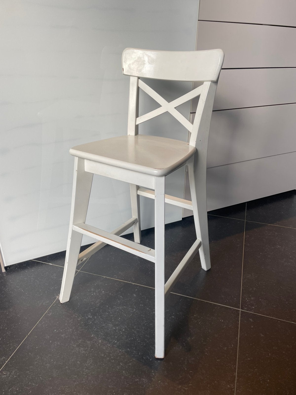 IKEA: chaise haute en bois pour enfant, Enlèvement, Utilisé