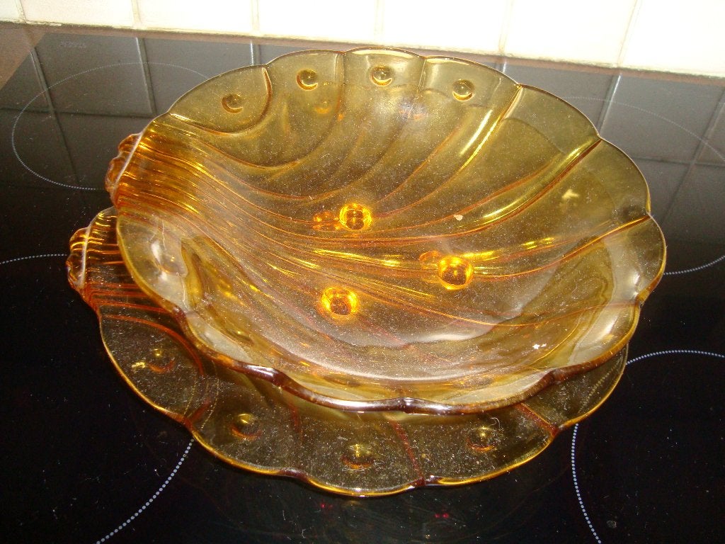 Art Deco fruitschaal met onderbord., Enlèvement