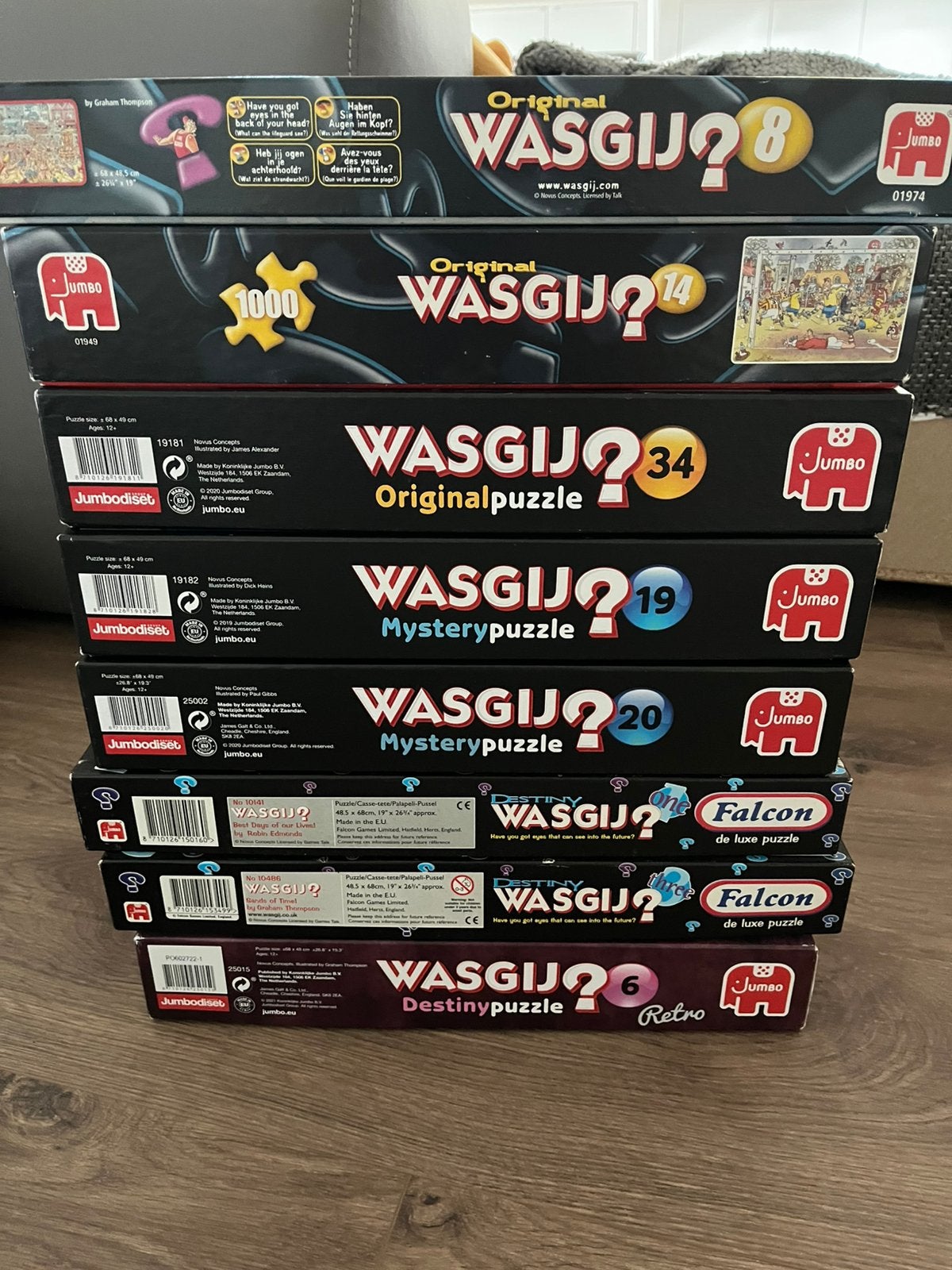 8 Wasgij puzzels - 1000 stuks, Enlèvement ou Envoi, 500 à 1500 pièces, Comme neuf, Puzzle