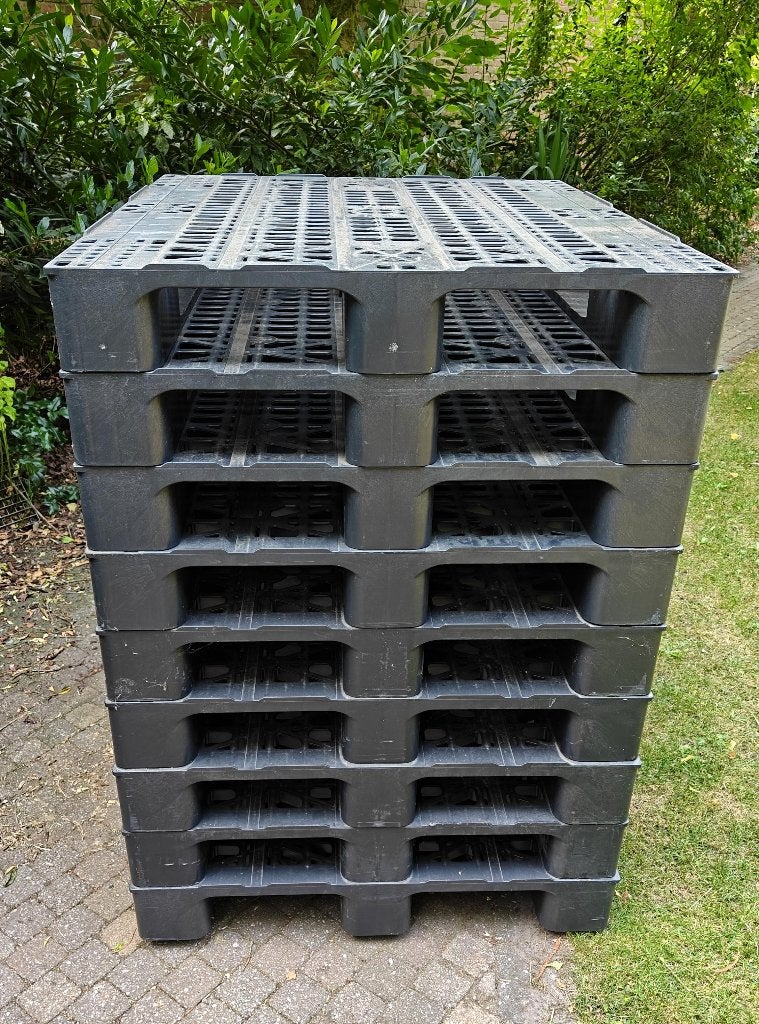 24 kunststof paletten 100x120cm MIX met open dek, Doe-het-zelf en Bouw, Hout en Planken, Ophalen, Gebruikt