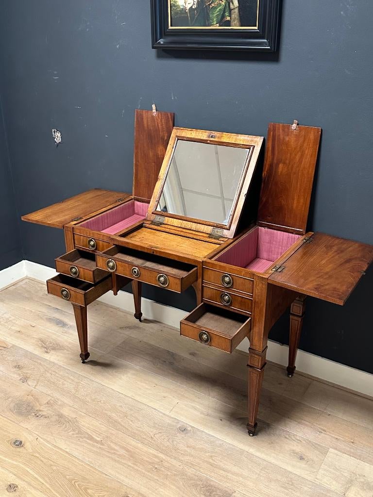 Antieke mahonie kaptafel - wandtafel, Antiek en Kunst, Antiek | Meubels | Tafels, Verzenden