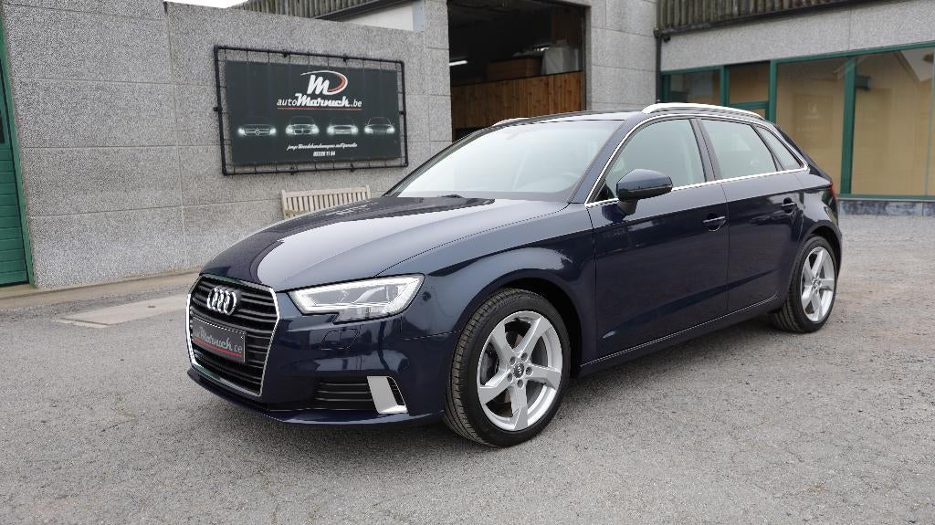 Audi A3 1,0TFSI 2017 Sport-GPS-Airco-Cruise-Alu velgen-Xenon, Blauw, 107 g/km, Bedrijf, 5 deurs