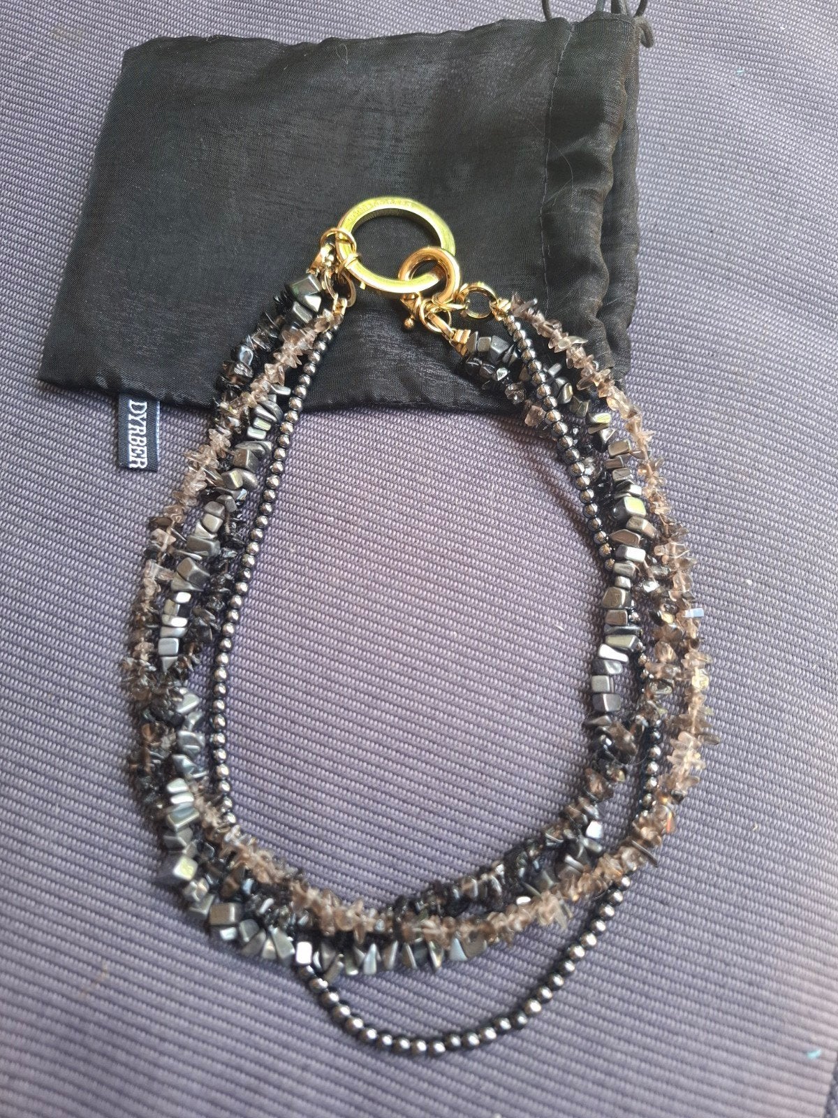 Dyrberg/Kern Statement Ketting – Meerrijig Goud & Donkere S, Handtassen en Accessoires, Kettingen, Ophalen of Verzenden