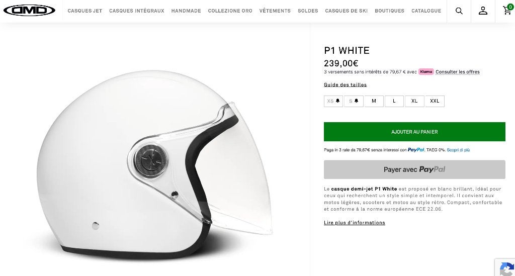 Casque Moto Neuf DMD P1 O6  Taille S, Autres marques, Femmes, Casque jet, Enlèvement