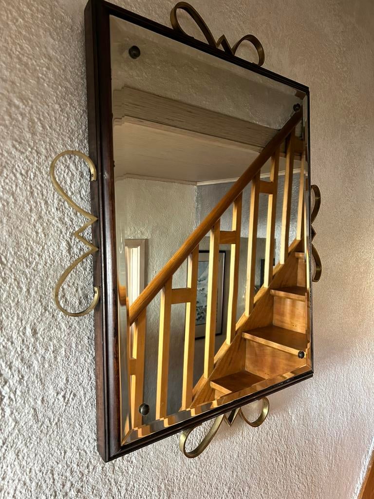 Miroir rectangulaire vintage - années 1950, Enlèvement ou Envoi, Moins de 100 cm, Utilisé, 50 à 75 cm