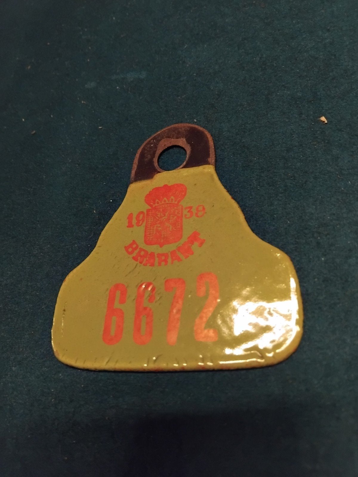 Assiette de vélo en émail Brabant 1938, Enlèvement ou Envoi