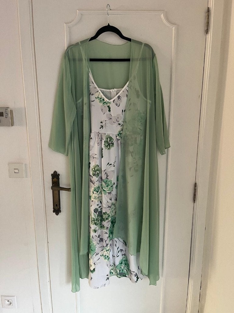 Ensemble kleed en lange jas, maat 40, Kleding | Dames, Maat 38/40 (M), Ophalen of Verzenden, Gedragen, Onder de knie