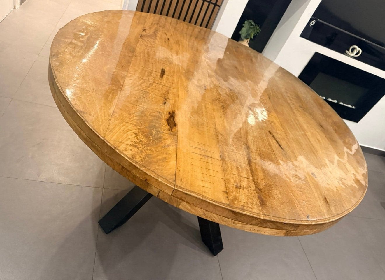 Eetkamertafel 1,20, Huis en Inrichting, Ophalen, Zo goed als nieuw, Rond