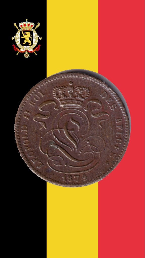 1 cent 1874 FR - Léopold II, Envoi, Monnaie en vrac