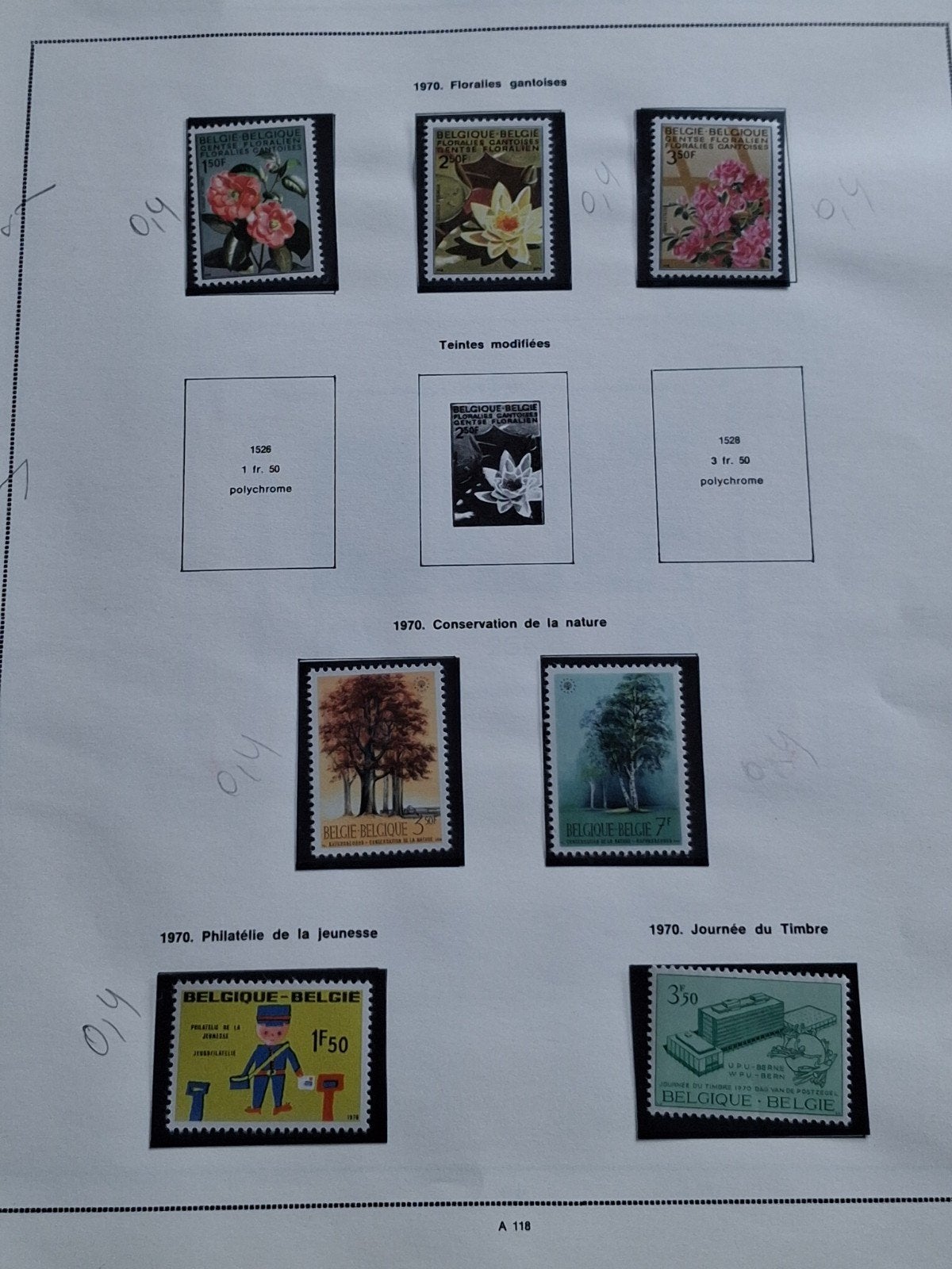 1970 lot timbres COB 1523 à 1566 plus blocs plus carnets, Timbres & Monnaies, Enlèvement ou Envoi