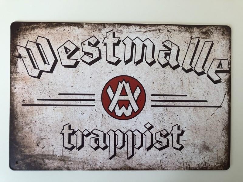Assiette murale Westmalle Trappist Beer métal look vintage, Collections, Enlèvement ou Envoi, Neuf, Panneau, Plaque ou Plaquette publicitaire