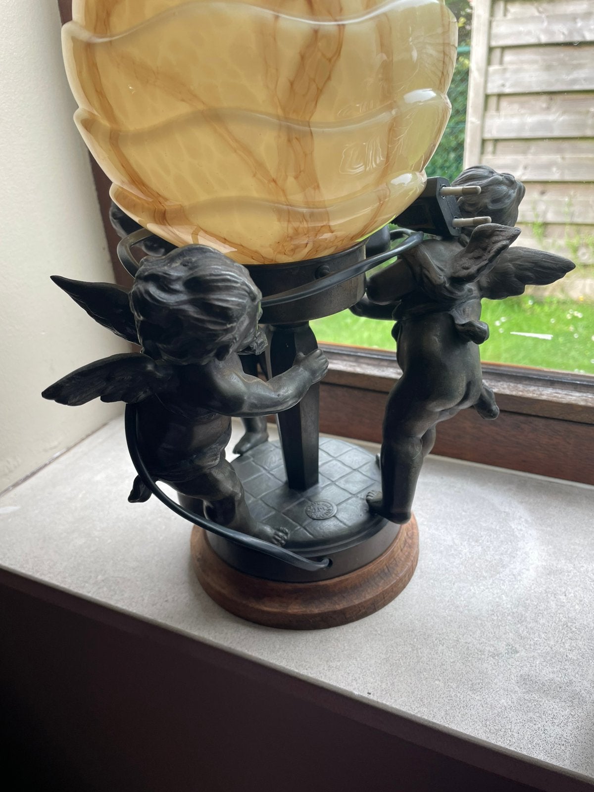Art deco lamp met engelen, Ophalen