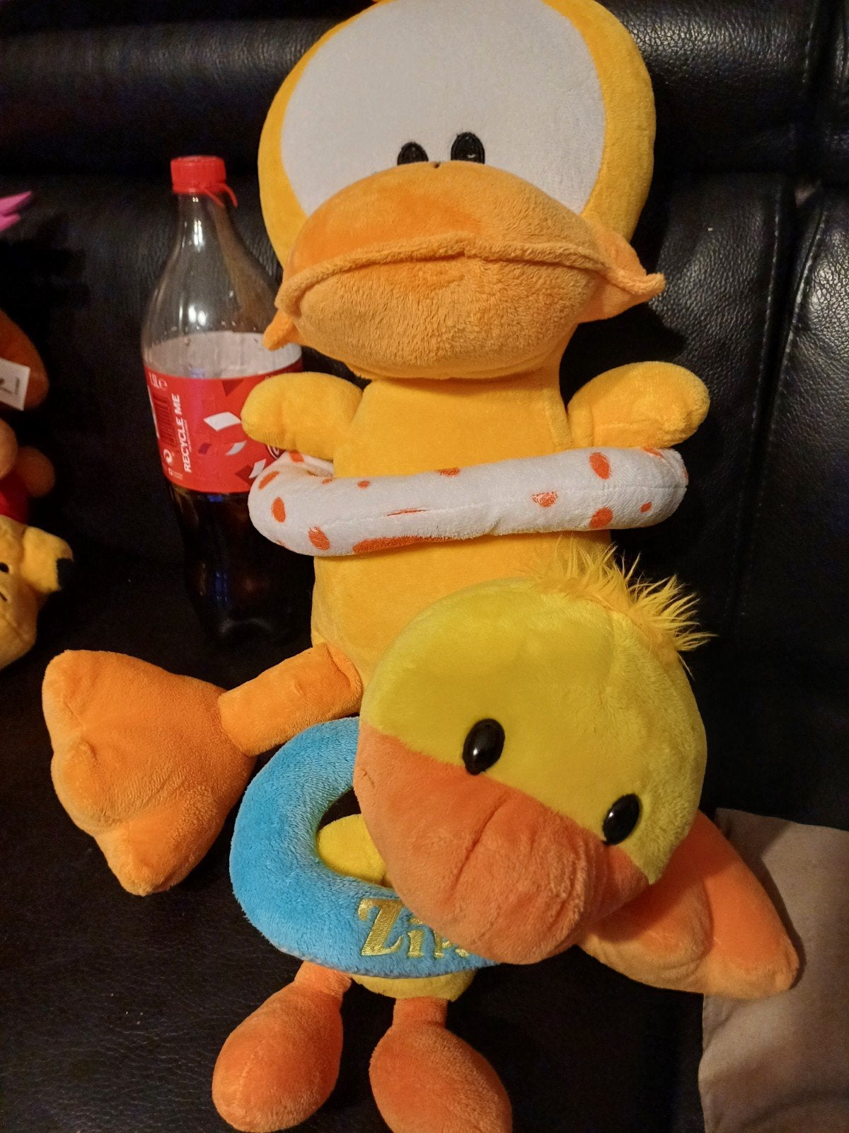 setje knuffels/peluche kuikens/zippy, Geel, Ophalen of Verzenden, Zo goed als nieuw, Middelgroot (20 tot 80 cm)