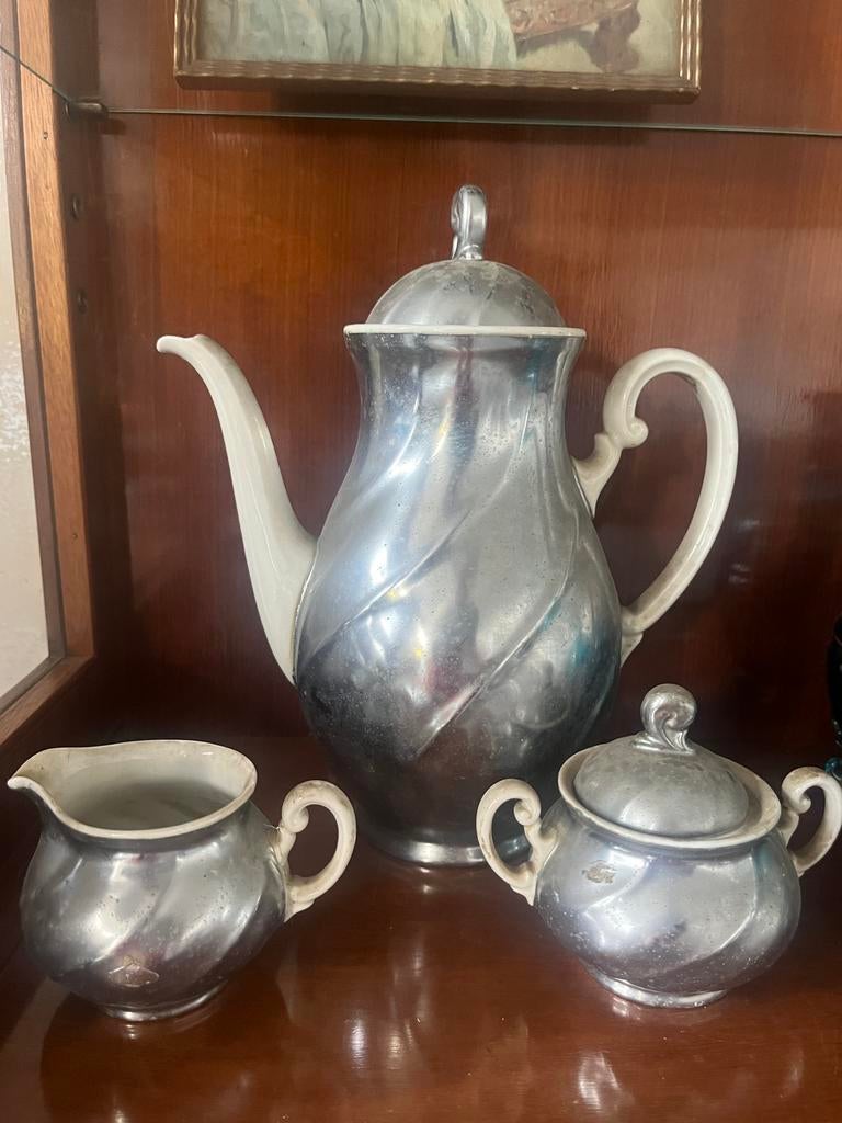 Antiek art nouveau theeservies, Antiek en Kunst, Antiek | Servies compleet, Ophalen of Verzenden