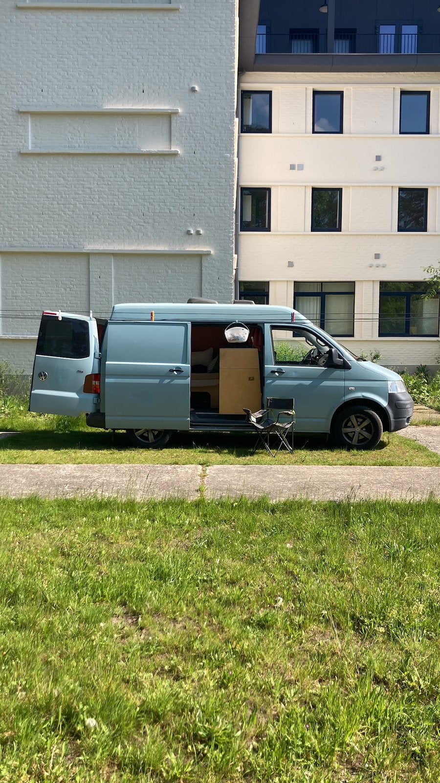 Volkswagen Transporter Camper 2009 – PROJECT, Auto's, Blauw, Leder en Stof, Particulier, Euro 4