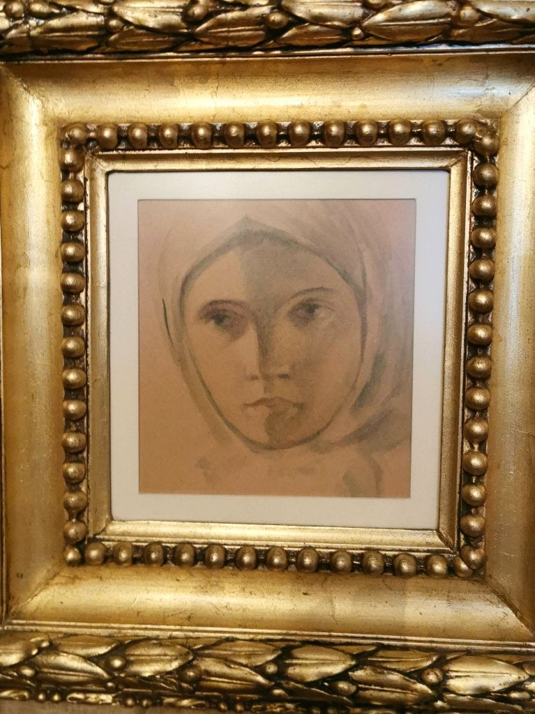 Dessin au crayon dans un cadre., Antiquités & Art, Art | Dessins & Photographie, Enlèvement ou Envoi, Dessin, Dessin au crayon