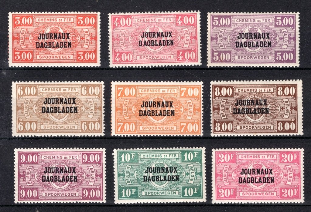 JO28/36 MNH 1929 - TIMBRES-POSTE "JOURNEAUX" TYPE I, Envoi, Non oblitéré, Neuf