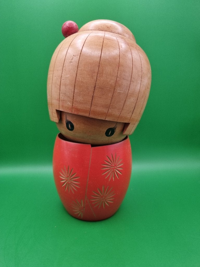 Magnifique grand kokeshi vintage de Makoto Kimura, Antiquités & Art, 22 cm, Enlèvement ou Envoi, Japon, Bois