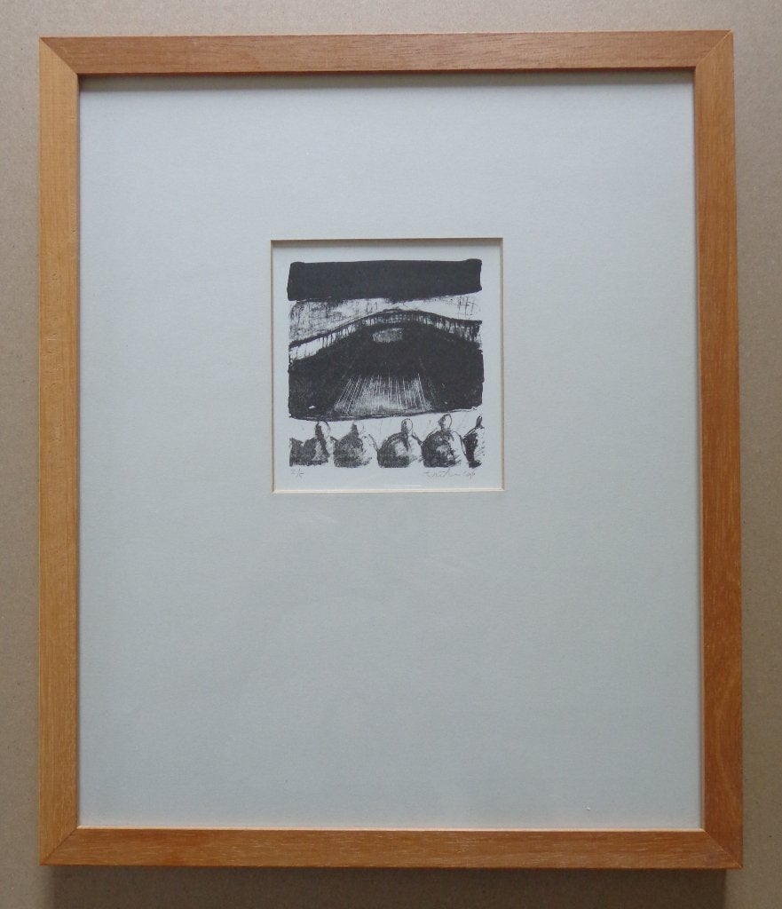 ERIK / FIGURATIE / ZW-W LITHO / 43x36cm / KADER / SIG, Antiquités & Art, Numéroté, Enlèvement ou Envoi, Lithographie