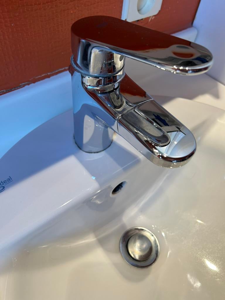 Wastafelkraan Grohe Europlus met wastafel ideal standard, Doe-het-zelf en Bouw, Ophalen, Gebruikt, Chroom, Kraan