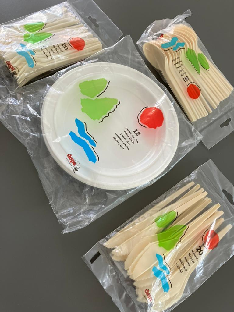 Plastiek bestek + bordjes, NIEUW., Enlèvement ou Envoi, Comme neuf