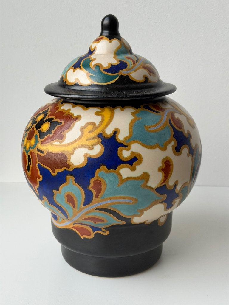 Plateel Dekselpot - Regina Gouda 'Rosario' (Handgeschilderd), Ophalen of Verzenden
