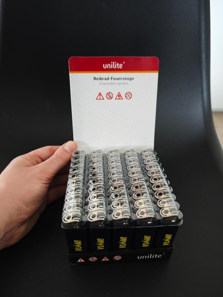 Aanstekers Unilite (per doos van 50)  met flesopener, Ophalen, Nieuw, Aansteker