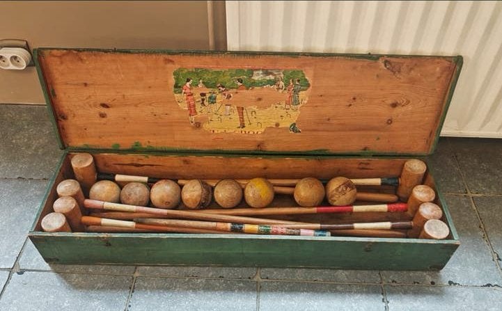 antieke of vintage houten croquetset  ., Enlèvement