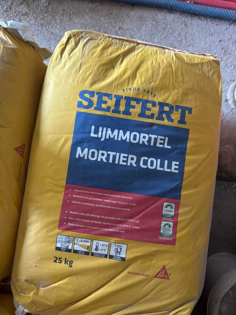 Sacs de Mortier colle SEIFERT, Bricolage & Construction, Briques, Enlèvement, Comme neuf