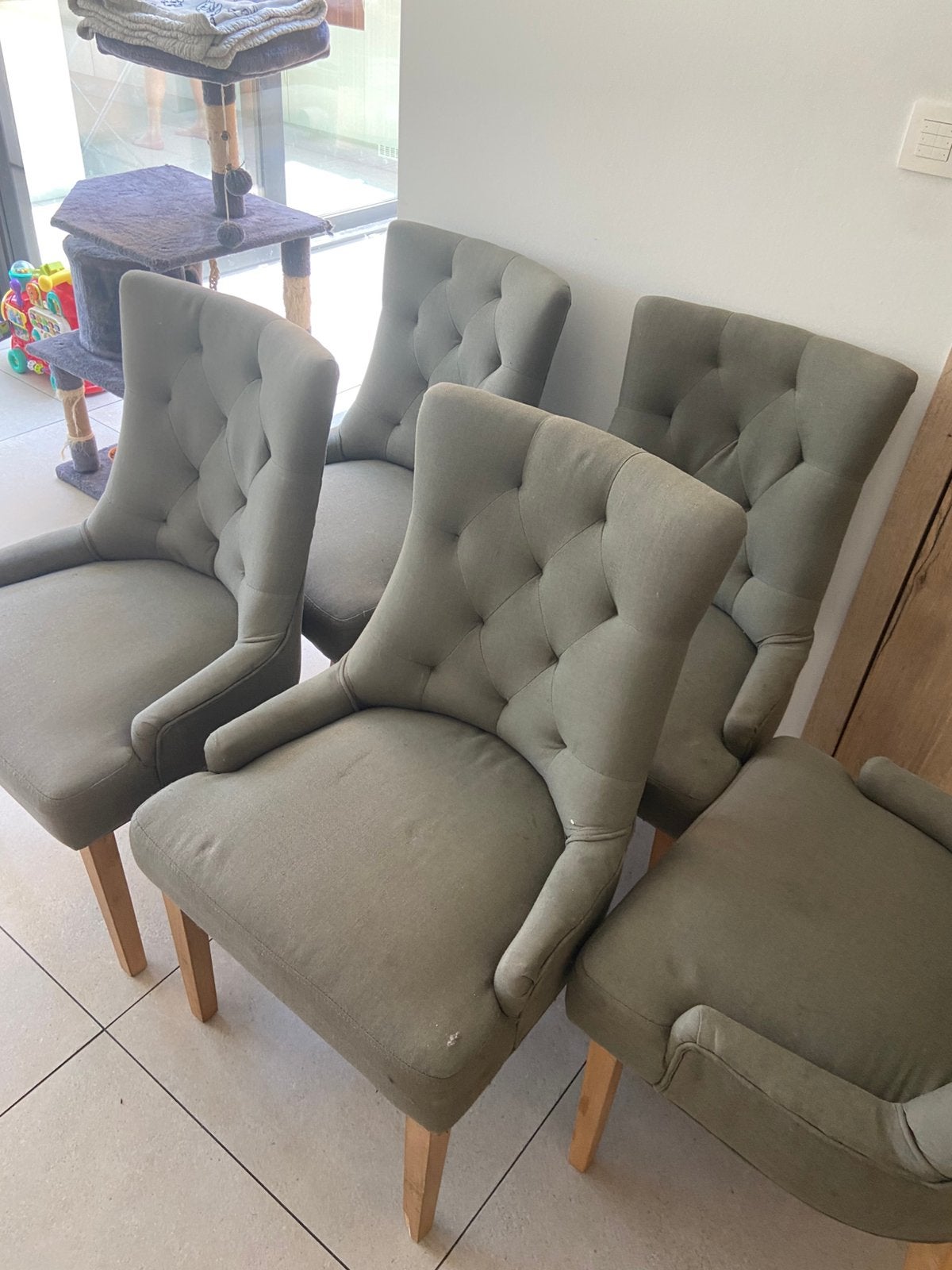 Stoelen, Huis en Inrichting, Stoelen, Ophalen, Gebruikt, Bruin, Stof