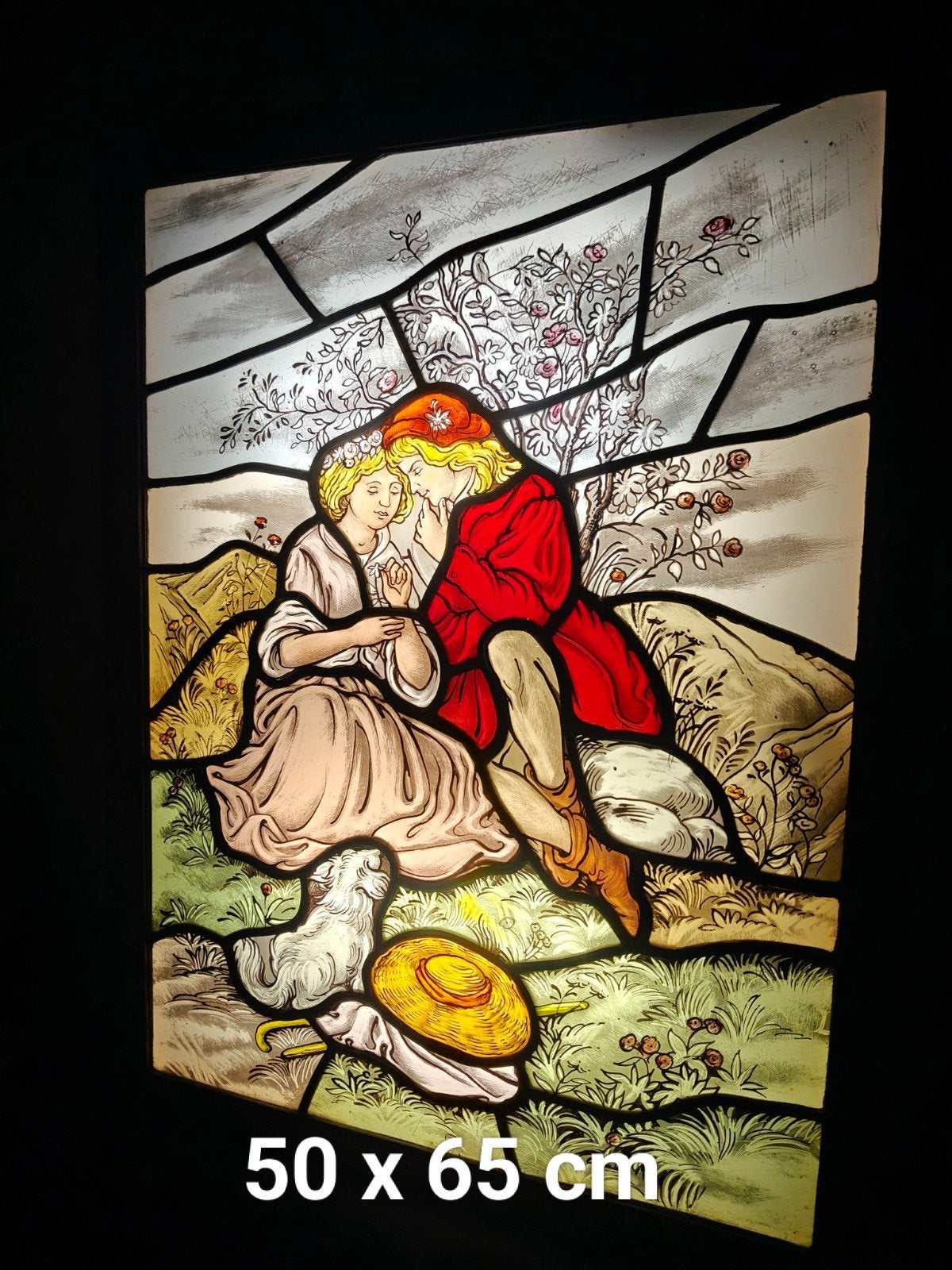 Gebrandschilderd antieke glas in lood, Antiek en Kunst, Ophalen