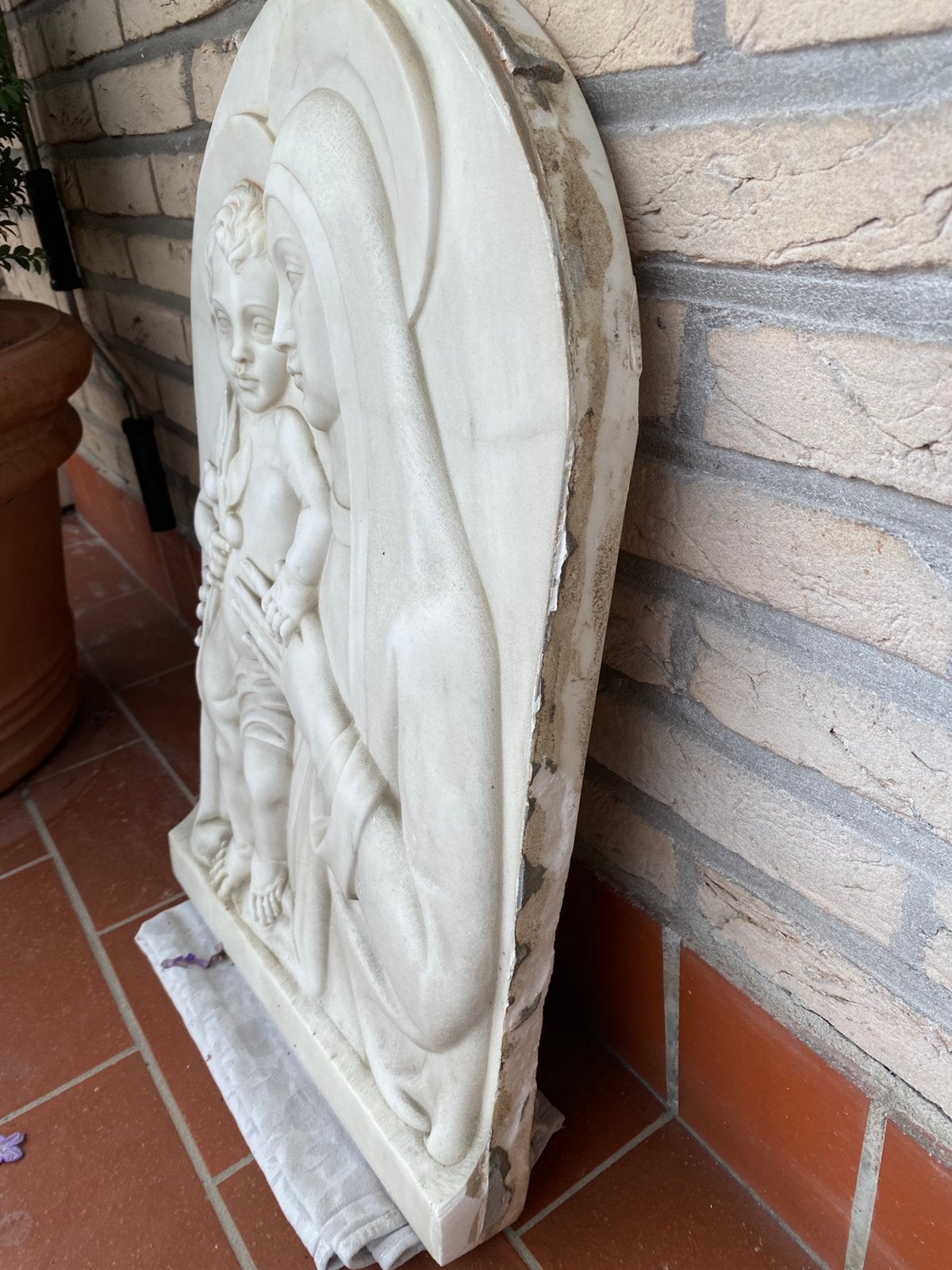 Marmer beeld Maria met kind, Antiek en Kunst, Ophalen