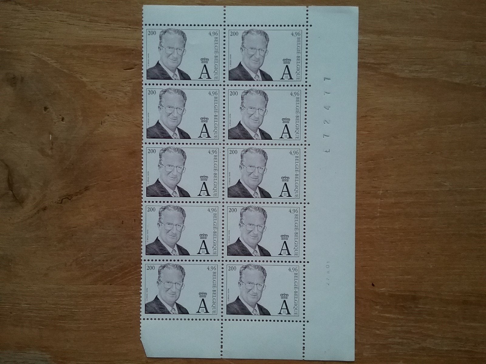 BELGIQUE: ALBERT II N2983 COTE=120€ 10X4,96€= 49,6€ FACIALE, Enlèvement ou Envoi