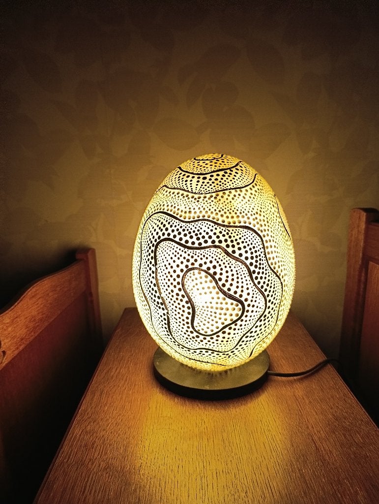 Draken Ei Lamp, Huis en Inrichting, Kunststof, Inclusief lichtbron, 35 cm, Wit
