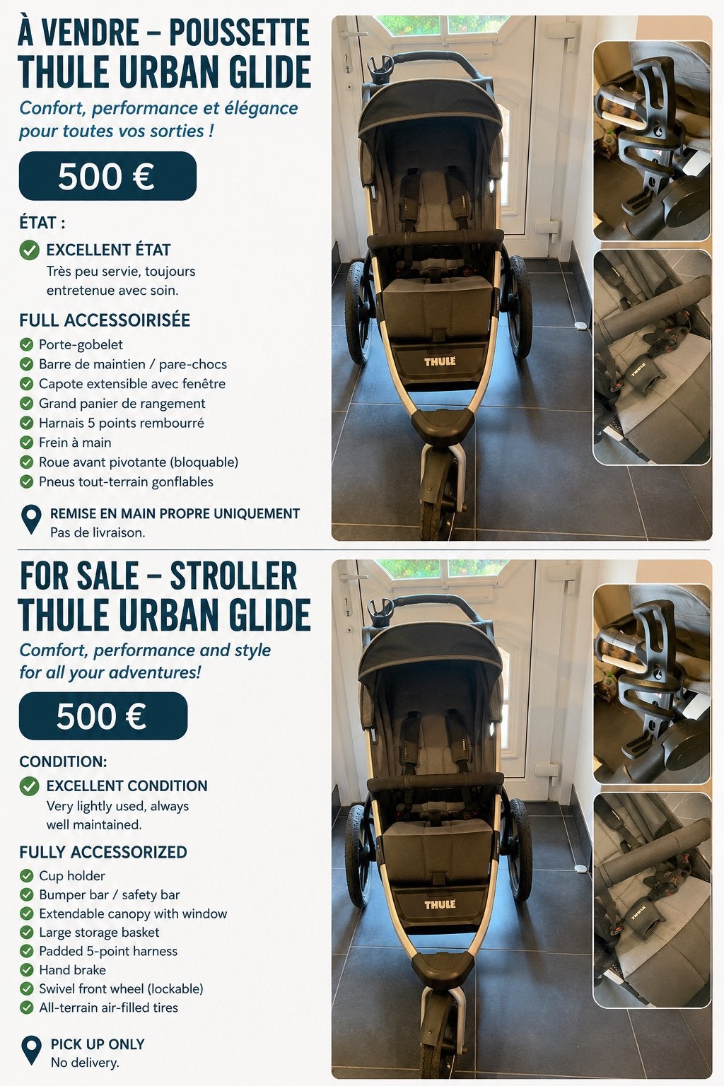 Thule Urban Glide Pousette, Kinderen en Baby's, Kinderwagens en Combinaties, Ophalen, Zo goed als nieuw