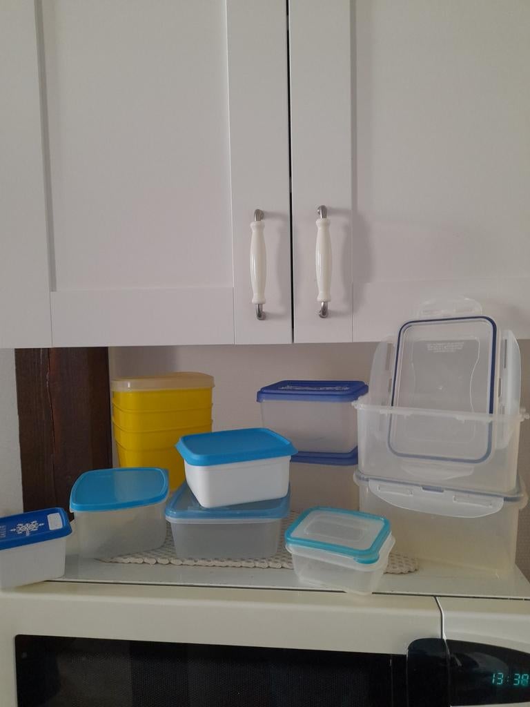 Lot de boîtes fraîcheur/de congélation/de rangement, Maison & Meubles, Enlèvement ou Envoi, Utilisé, Blanc, Boîte