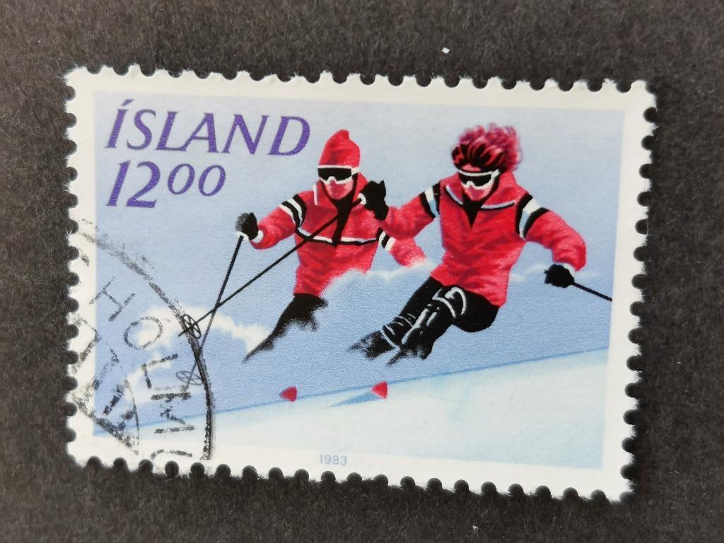 Ijsland 1983 - sport - skiën, Postzegels en Munten, Postzegels | Europa | Scandinavië, Ophalen of Verzenden, IJsland, Gestempeld