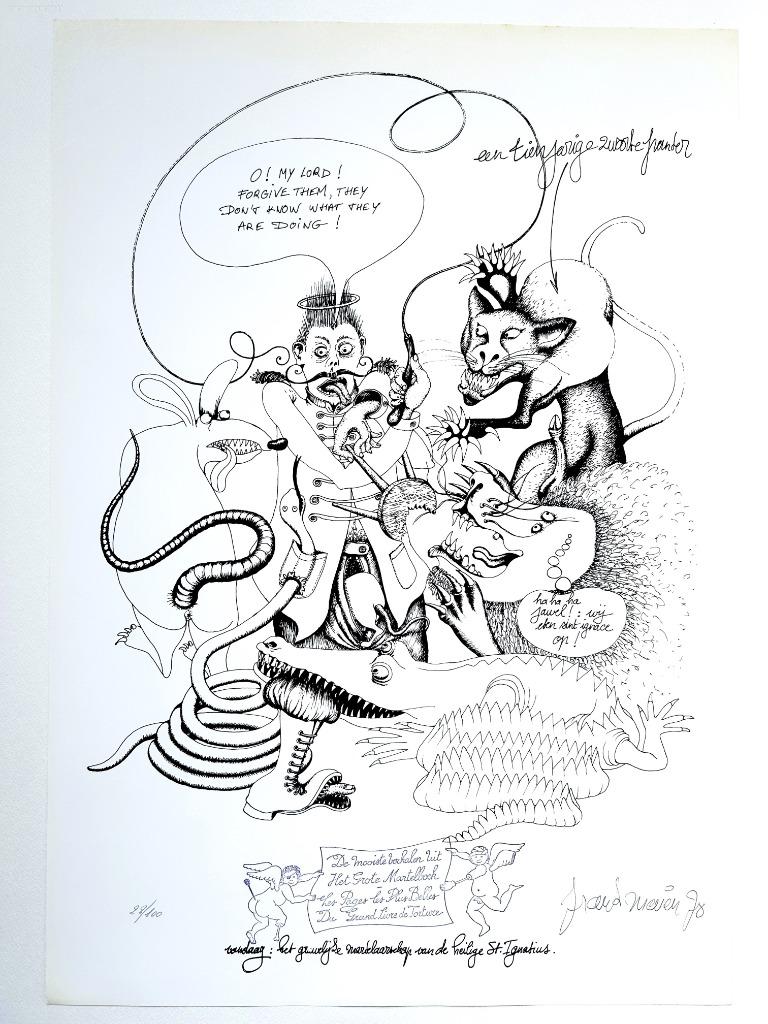 FRANK MAHIEU - Sérigraphie/Panthère noire - 63 x 44 cm, Antiquités & Art, Art | Lithographies & Sérigraphies, Envoi