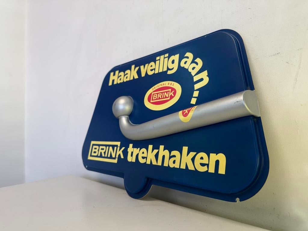 BRINK trekhaken oud reclamebord, Ophalen of Verzenden, Gebruikt, Reclamebord