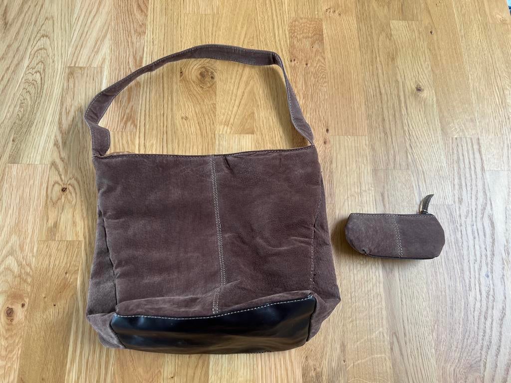 Ensemble sac + porte-monnaie cuir neuf, Nieuw, Bruin, Handtas