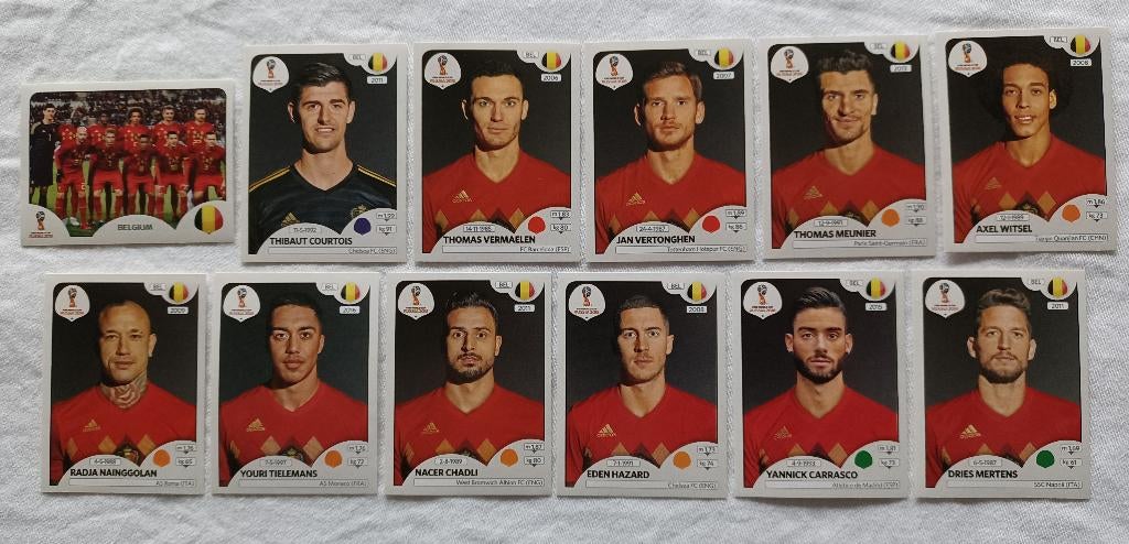 12 autocollants Diables Rouges - Coupe du monde 2018, Enlèvement ou Envoi, Comme neuf, Plusieurs autocollants