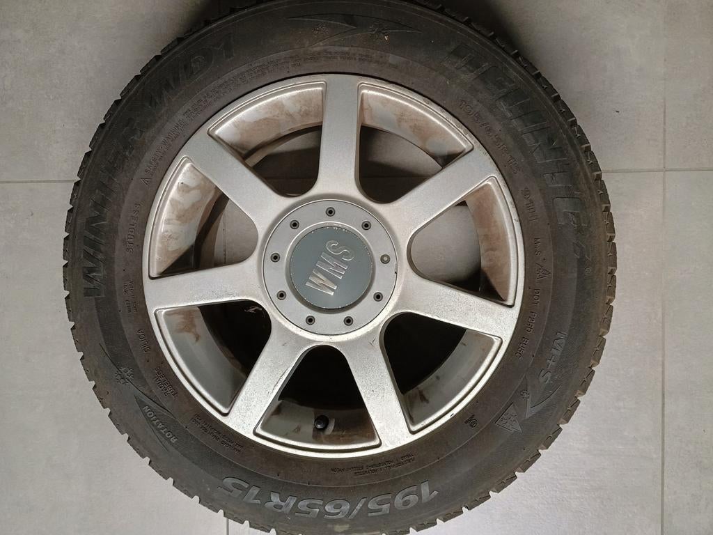 4 winterbanden 195/65R15 met velg, Auto-onderdelen, Banden en Velgen, Ophalen, Winterbanden