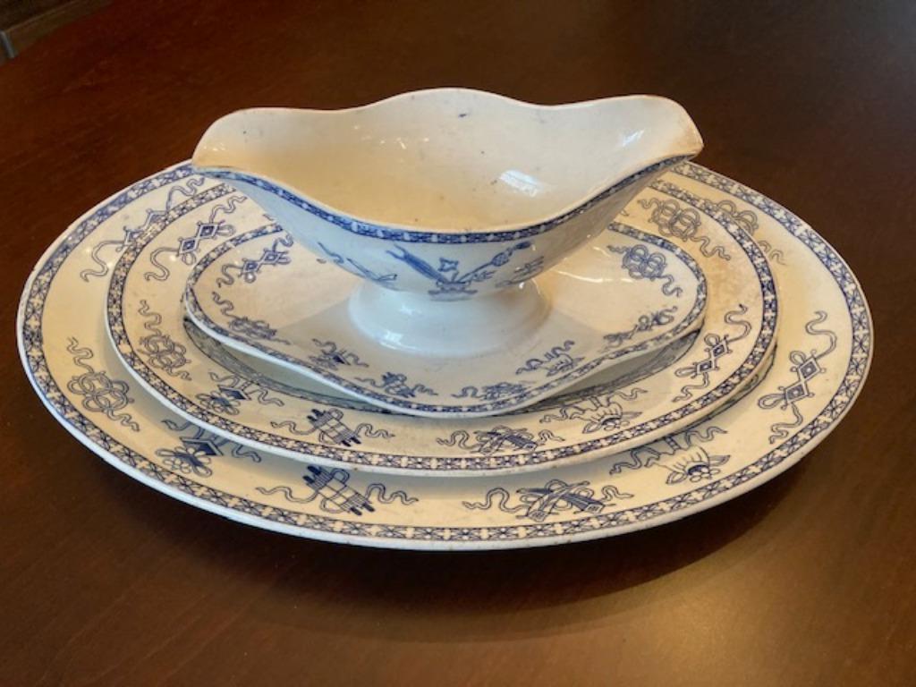 schotels retro blauw, Antiek en Kunst, Ophalen