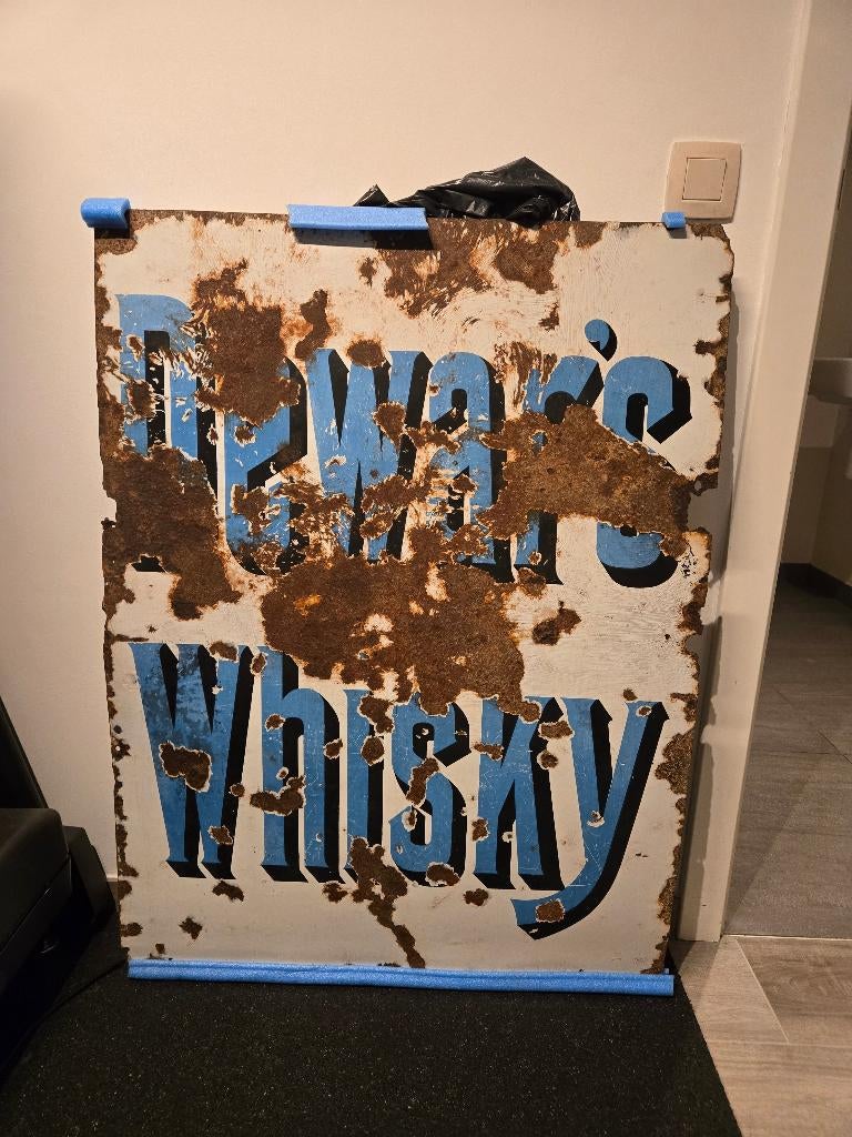 Whisky dewars emaille bord, Ophalen of Verzenden