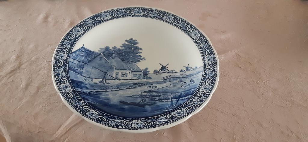 Delfts blauw boch bord, Antiek en Kunst, Ophalen